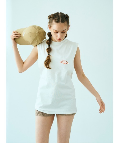 ENVYM（アンビー）の「ルーズロゴＮ／ＳＴＥＥ（Tシャツ/カットソー・レディース・ホワイト/ベージュ/ブラック・FREE）」の4枚目の写真