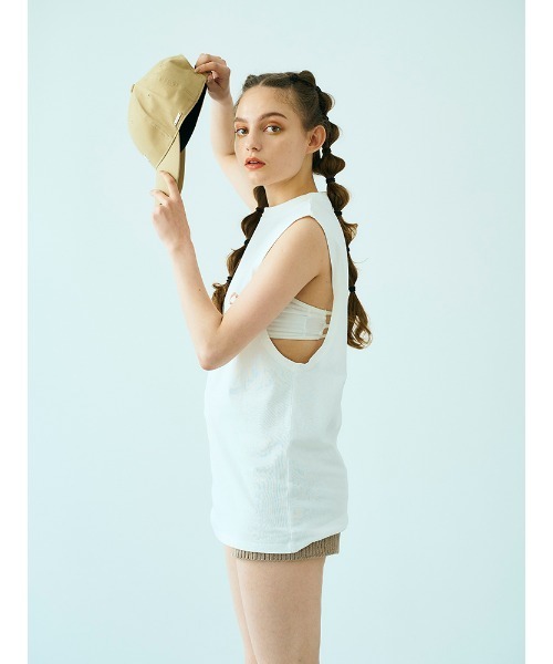 ENVYM（アンビー）の「ルーズロゴＮ／ＳＴＥＥ（Tシャツ/カットソー・レディース・ホワイト/ベージュ/ブラック・FREE）」の5枚目の写真