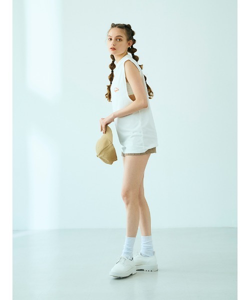 ENVYM（アンビー）の「ルーズロゴＮ／ＳＴＥＥ（Tシャツ/カットソー・レディース・ホワイト/ベージュ/ブラック・FREE）」の7枚目の写真