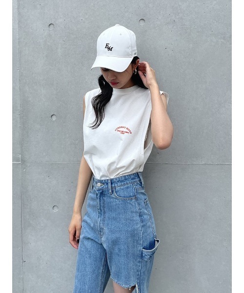 ENVYM（アンビー）の「ルーズロゴＮ／ＳＴＥＥ（Tシャツ/カットソー・レディース・ホワイト/ベージュ/ブラック・FREE）」の10枚目の写真