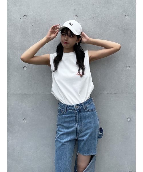 ENVYM（アンビー）の「ルーズロゴＮ／ＳＴＥＥ（Tシャツ/カットソー・レディース・ホワイト/ベージュ/ブラック・FREE）」の11枚目の写真