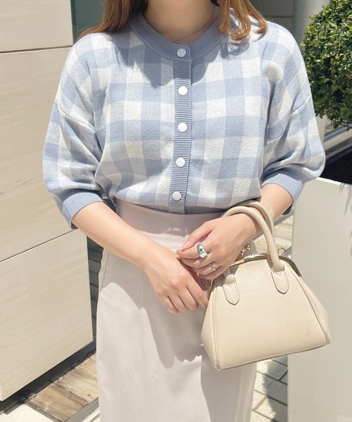 apres jour（アプレジュール）の「ギンガムチェックカーディガン【ZOZOTOWN限定アイテム】（カーディガン/ボレロ・レディース・ブラック/ブルー/ピンク/イエロー/レッド・フリー/X-LARGE）」の10枚目の写真