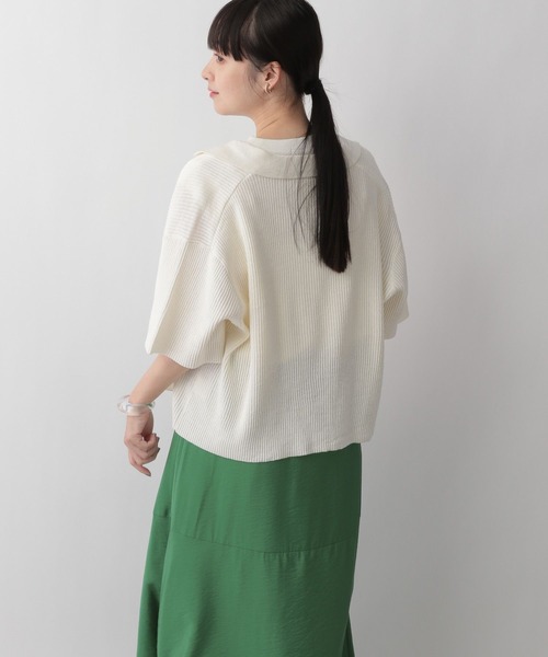 LOWRYS FARM（ローリーズファーム）の「スキッパーショートカーディガン　298155（カーディガン/ボレロ・レディース・ホワイト/アイボリー/ブラック/グリーン・MEDIUM/LARGE）」の15枚目の写真