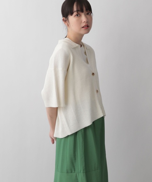 LOWRYS FARM（ローリーズファーム）の「スキッパーショートカーディガン　298155（カーディガン/ボレロ・レディース・ホワイト/アイボリー/ブラック/グリーン・MEDIUM/LARGE）」の18枚目の写真