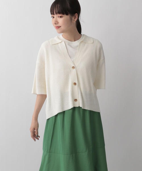 LOWRYS FARM（ローリーズファーム）の「スキッパーショートカーディガン　298155（カーディガン/ボレロ・レディース・ホワイト/アイボリー/ブラック/グリーン・MEDIUM/LARGE）」の13枚目の写真