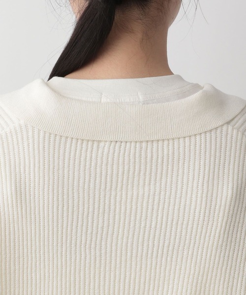 LOWRYS FARM（ローリーズファーム）の「スキッパーショートカーディガン　298155（カーディガン/ボレロ・レディース・ホワイト/アイボリー/ブラック/グリーン・MEDIUM/LARGE）」の10枚目の写真