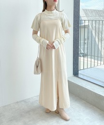w closet | スリット入りロングキャミワンピース(ワンピース)