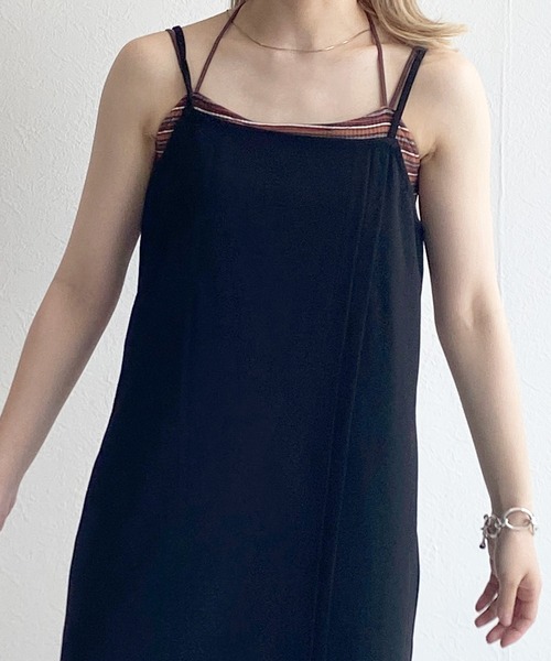 w closet（ダブルクローゼット）の「スリット入りロングキャミワンピース（ワンピース・レディース・アイボリー/ブラウン/グリーン/ブラック・FREE）」の17枚目の写真