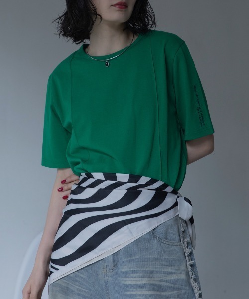 VACANCY（ヴァカンシー）の「ロゴ刺繍パイピングTシャツ/新色追加（Tシャツ/カットソー・レディース・ホワイト/ブラック/ベージュ/ブルー/レッド・FREE）」の19枚目の写真