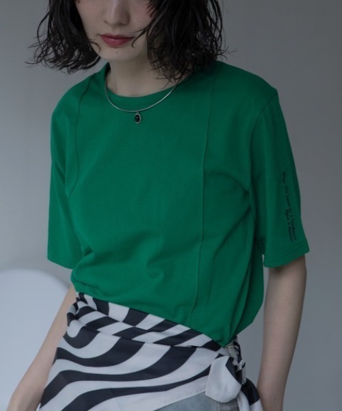 VACANCY（ヴァカンシー）の「ロゴ刺繍パイピングTシャツ/新色追加（Tシャツ/カットソー・レディース・ホワイト/ブラック/ベージュ/ブルー/レッド・FREE）」の18枚目の写真