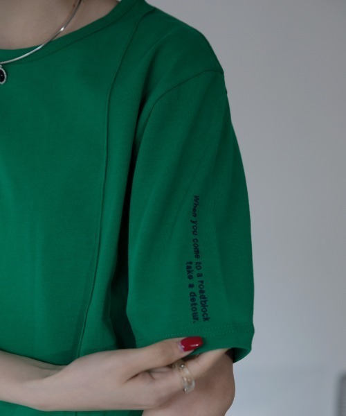 VACANCY（ヴァカンシー）の「ロゴ刺繍パイピングTシャツ/新色追加（Tシャツ/カットソー・レディース・ホワイト/ブラック/ベージュ/ブルー/レッド・FREE）」の15枚目の写真