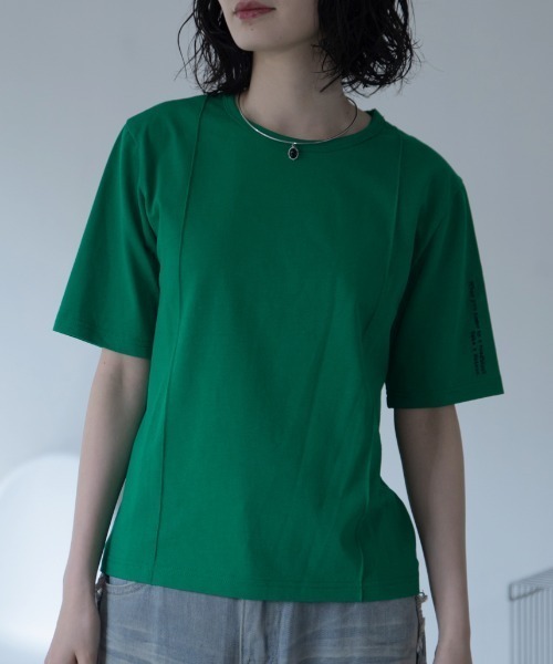 VACANCY（ヴァカンシー）の「ロゴ刺繍パイピングTシャツ/新色追加（Tシャツ/カットソー・レディース・ホワイト/ブラック/ベージュ/ブルー/レッド・FREE）」の14枚目の写真