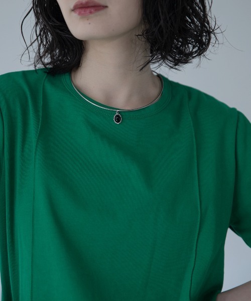 VACANCY（ヴァカンシー）の「ロゴ刺繍パイピングTシャツ/新色追加（Tシャツ/カットソー・レディース・ホワイト/ブラック/ベージュ/ブルー/レッド・FREE）」の17枚目の写真