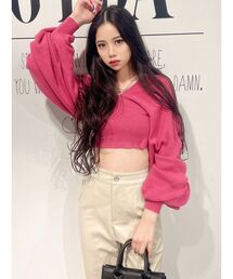 オフショルLOOSEスリーブ ニットトップス