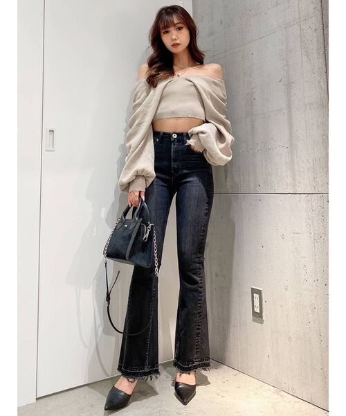 GYDA(ジェイダ)の「オフショルLOOSEスリーブ ニットトップス(ニット/セーター・レディース・ブラック/ベージュ/ピンク・FREE)」の12枚目の写真