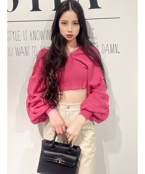 GYDA(ジェイダ)の「オフショルLOOSEスリーブ ニットトップス(ニット/セーター・レディース・ブラック/ベージュ/ピンク・FREE)」の15枚目の写真