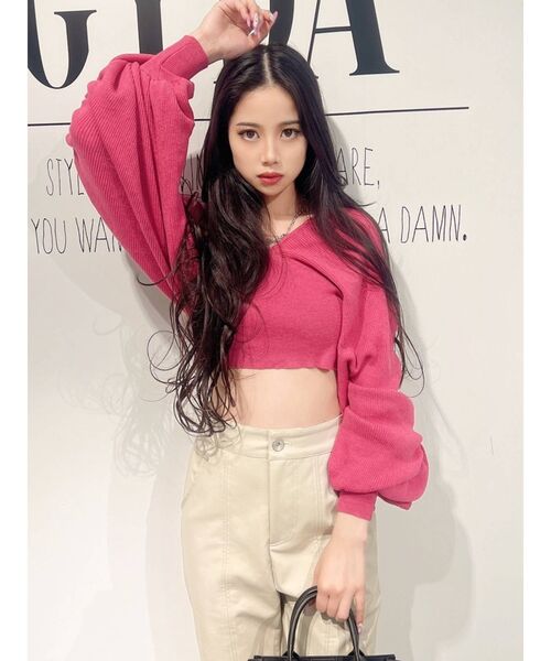 GYDA(ジェイダ)の「オフショルLOOSEスリーブ ニットトップス(ニット/セーター・レディース・ブラック/ベージュ/ピンク・FREE)」の16枚目の写真