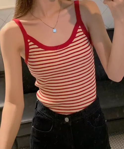 Auntie Rosa（アンティローザ）の「キャミソール/ボーダー（キャミソール・レディース・レッド/グリーン・FREE）」の9枚目の写真