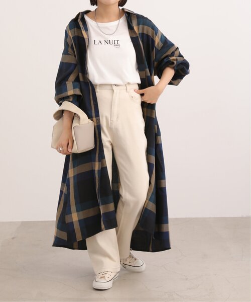 frames RAY CASSIN（フレームスレイカズン）の「ビッグチェック　ベルト付きワンピース（シャツワンピース・レディース・グリーン系/パープル系/ブルー系・FREE）」の22枚目の写真