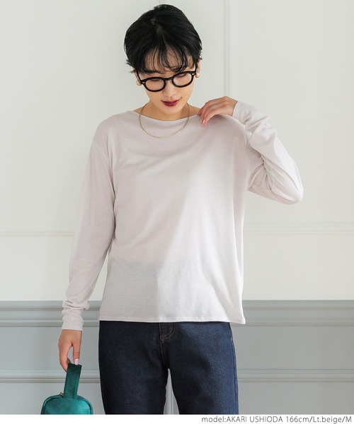 coca（coca）（コカ）の「とろみシアーフライストップス（Tシャツ/カットソー・レディース・ブラック/グリーン/ライトベージュ・M/L）」の8枚目の写真