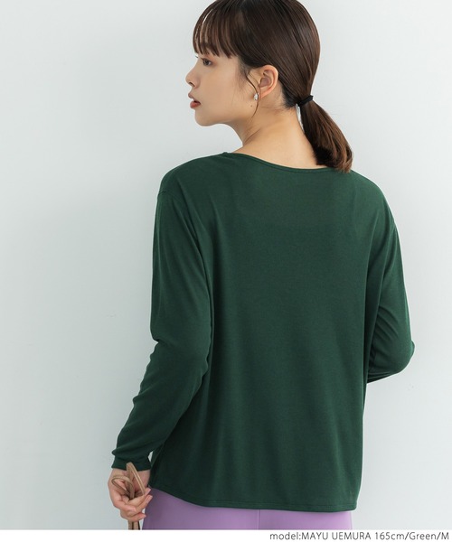 coca（coca）（コカ）の「とろみシアーフライストップス（Tシャツ/カットソー・レディース・ブラック/グリーン/ライトベージュ・M/L）」の13枚目の写真