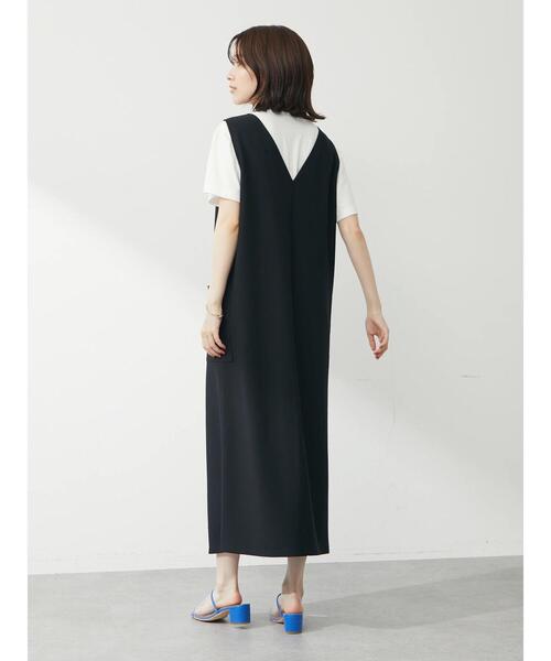 Green Parks(グリーンパークス)の「Vネックジャンスカ(ワンピース・レディース・ブラック/グリーン・FREE)」の8枚目の写真