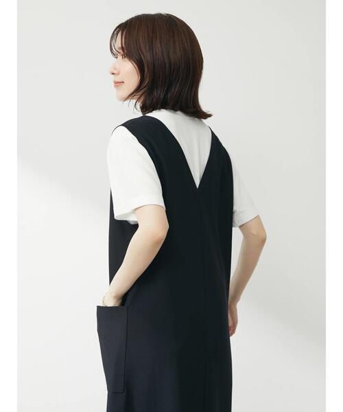 Green Parks(グリーンパークス)の「Vネックジャンスカ(ワンピース・レディース・ブラック/グリーン・FREE)」の11枚目の写真