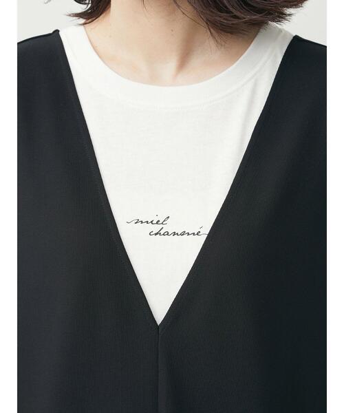 Green Parks(グリーンパークス)の「Vネックジャンスカ(ワンピース・レディース・ブラック/グリーン・FREE)」の12枚目の写真