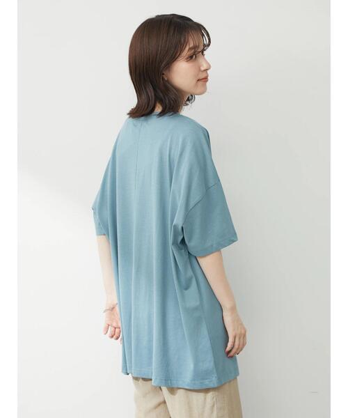 Green Parks(グリーンパークス)の「フロントタックチュニック(Tシャツ/カットソー・レディース・オフホワイト/サックスブルー/ブラック/イエロー・FREE)」の18枚目の写真