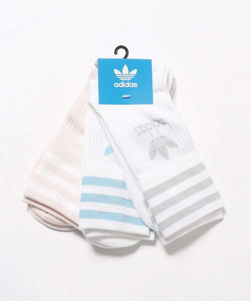 adidas(アディダス)の「adidas/アディダス HERI M CUT CREW SOCK 3P 3足セット(ソックス/靴下・メンズ・ホワイト/ブラック/ホワイト系その他・S/M/L)」の2枚目の写真