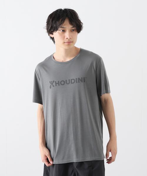 HOUDINI(フディーニ)の「【HOUDINI / フーディニ】Ms Tree Tee Drawing Logo(Tシャツ/カットソー・メンズ・チャコールグレー/ブラック/サファリグリーン・MEDIUM/LARGE)」の2枚目の写真