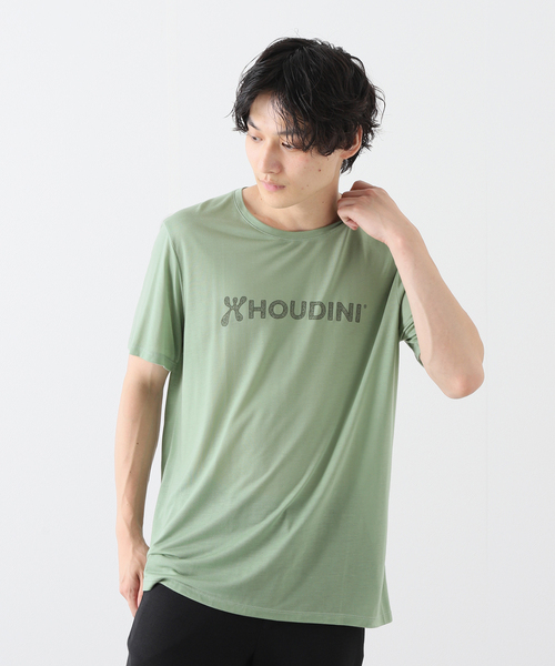 HOUDINI(フディーニ)の「【HOUDINI / フーディニ】Ms Tree Tee Drawing Logo(Tシャツ/カットソー・メンズ・チャコールグレー/ブラック/サファリグリーン・MEDIUM/LARGE)」の3枚目の写真