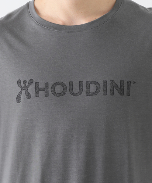HOUDINI(フディーニ)の「【HOUDINI / フーディニ】Ms Tree Tee Drawing Logo(Tシャツ/カットソー・メンズ・チャコールグレー/ブラック/サファリグリーン・MEDIUM/LARGE)」の7枚目の写真