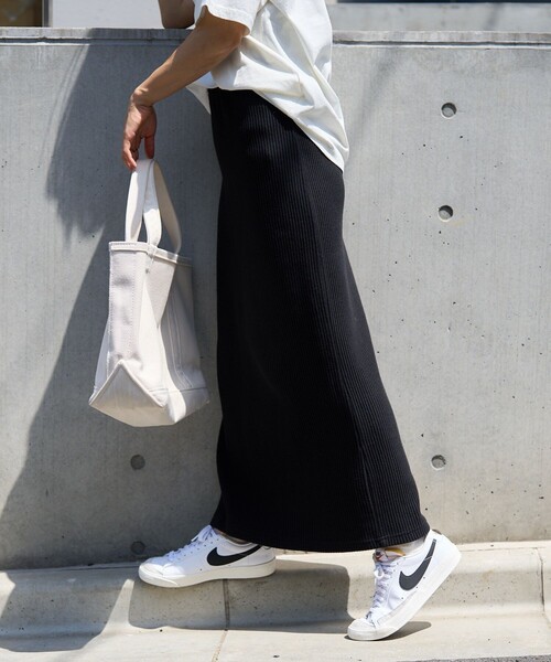 FREAK'S STORE(フリークスストア)の「カラーリブスカート(スカート・レディース・ブラック/ピンク/オレンジ/ナチュラル/コーラルピンク・フリ-)」の2枚目の写真