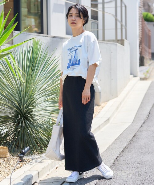 FREAK'S STORE(フリークスストア)の「カラーリブスカート(スカート・レディース・ブラック/ピンク/オレンジ/ナチュラル/コーラルピンク・フリ-)」の9枚目の写真