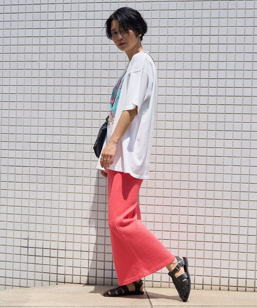 FREAK'S STORE(フリークスストア)の「カラーリブスカート(スカート・レディース・ブラック/ピンク/オレンジ/ナチュラル/コーラルピンク・フリ-)」の13枚目の写真