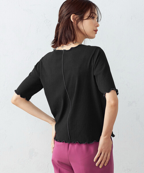 COMME CA ISM（コムサイズム）の「シアー　カットソー（Tシャツ/カットソー・レディース・アイボリー/ライラック/ブラック/ベージュ・MEDIUM/LARGE）」の8枚目の写真