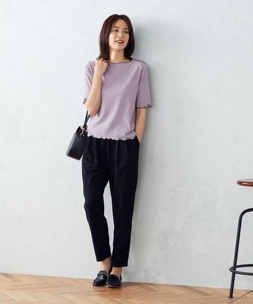 COMME CA ISM（コムサイズム）の「シアー　カットソー（Tシャツ/カットソー・レディース・アイボリー/ライラック/ブラック/ベージュ・MEDIUM/LARGE）」の11枚目の写真