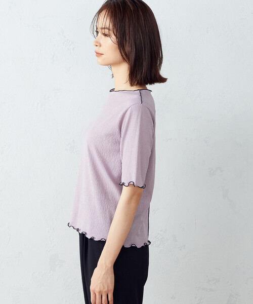 COMME CA ISM（コムサイズム）の「シアー　カットソー（Tシャツ/カットソー・レディース・アイボリー/ライラック/ブラック/ベージュ・MEDIUM/LARGE）」の16枚目の写真