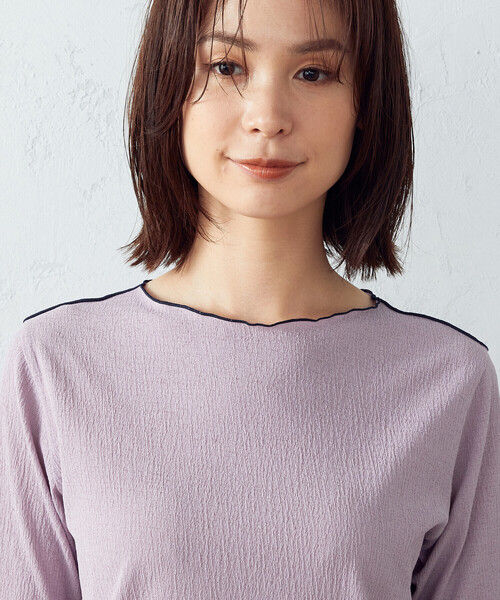 COMME CA ISM（コムサイズム）の「シアー　カットソー（Tシャツ/カットソー・レディース・アイボリー/ライラック/ブラック/ベージュ・MEDIUM/LARGE）」の18枚目の写真