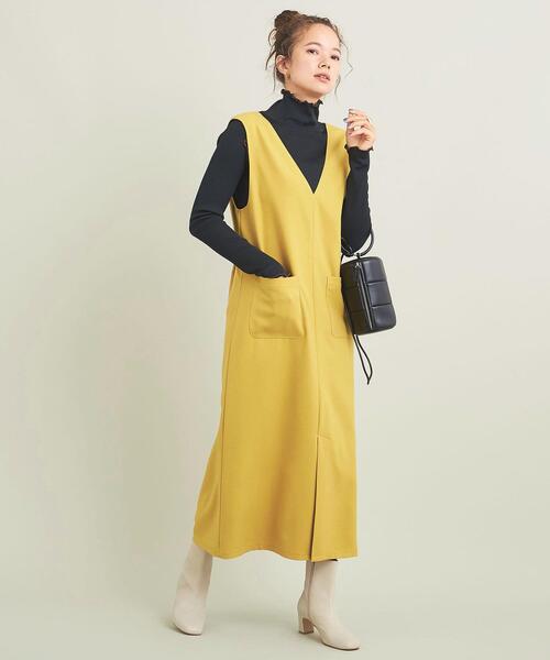 BEAUTY&YOUTH UNITED ARROWS（ビューティーアンドユースユナイテッドアローズ）の「【WEB限定】ツイードライク ジャンパースカート -2WAY/ウォッシャブル-（ジャンパースカート・レディース・ブラック/ナチュラル/イエロー/ダークブラウン・S/M）」の8枚目の写真