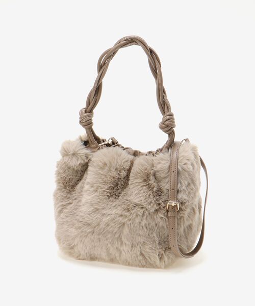 le.coeur blanc（ルクールブラン）の「ツイストハンドルファー2WAYバッグ（ショルダーバッグ・レディース・ベージュ/グレイッシュベージュ・FREE）」の10枚目の写真