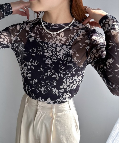 EPIMI E'PIMMY（エピミエピミー）の「アソートシアートップス（Tシャツ/カットソー・レディース・ブラック/ベージュ/アイボリー/グリーン系その他/コーラルピンク/ブラック×ホワイト・MEDIUM）」の4枚目の写真