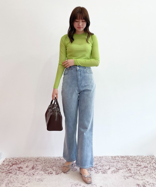 EPIMI E'PIMMY（エピミエピミー）の「アソートシアートップス（Tシャツ/カットソー・レディース・ブラック/ベージュ/アイボリー/グリーン系その他/コーラルピンク/ブラック×ホワイト・MEDIUM）」の9枚目の写真