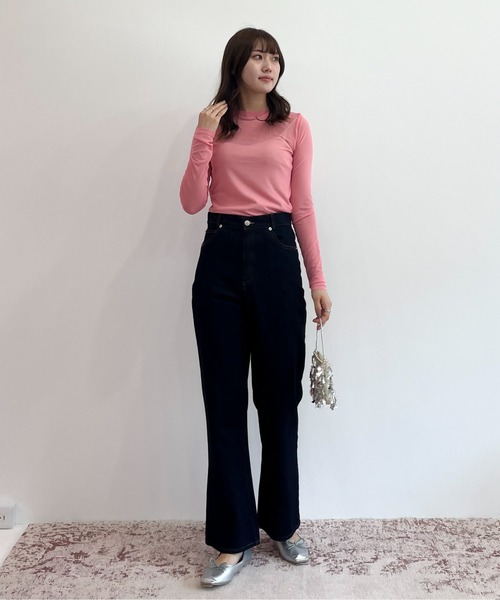 EPIMI E'PIMMY（エピミエピミー）の「アソートシアートップス（Tシャツ/カットソー・レディース・ブラック/ベージュ/アイボリー/グリーン系その他/コーラルピンク/ブラック×ホワイト・MEDIUM）」の16枚目の写真