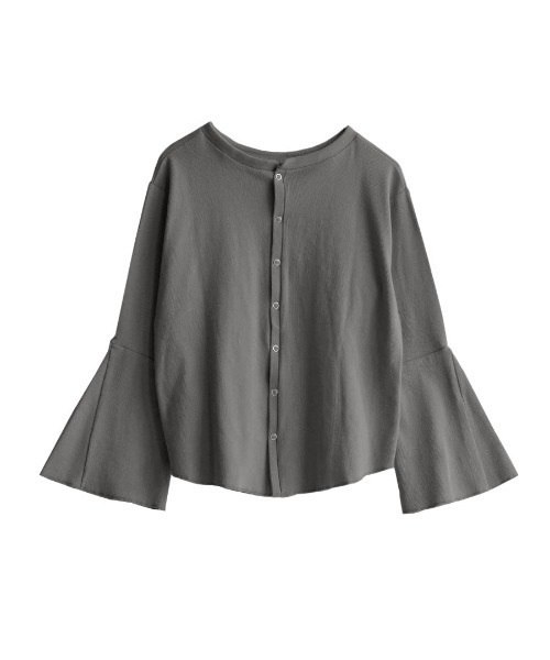 apartment department（アパートメントデパートメント）の「コットンリブ 2way ベルスリーブカーディガン（カーディガン/ボレロ・レディース・アイボリー/チャコール/レモンイエロー・M）」の4枚目の写真