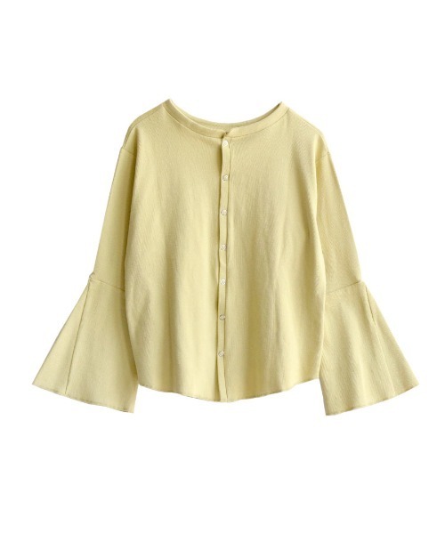 apartment department（アパートメントデパートメント）の「コットンリブ 2way ベルスリーブカーディガン（カーディガン/ボレロ・レディース・アイボリー/チャコール/レモンイエロー・M）」の5枚目の写真