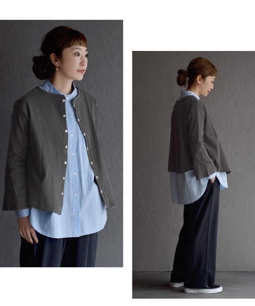 apartment department（アパートメントデパートメント）の「コットンリブ 2way ベルスリーブカーディガン（カーディガン/ボレロ・レディース・アイボリー/チャコール/レモンイエロー・M）」の17枚目の写真