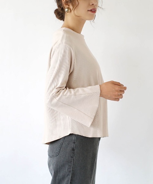 apartment department（アパートメントデパートメント）の「コットンリブ 2way ベルスリーブカーディガン（カーディガン/ボレロ・レディース・アイボリー/チャコール/レモンイエロー・M）」の7枚目の写真