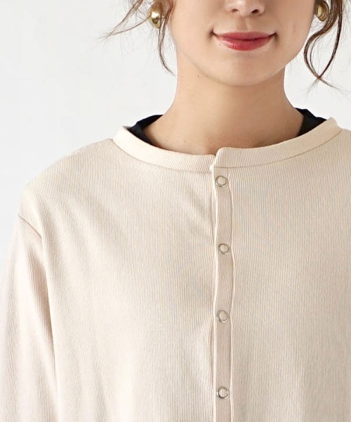 apartment department（アパートメントデパートメント）の「コットンリブ 2way ベルスリーブカーディガン（カーディガン/ボレロ・レディース・アイボリー/チャコール/レモンイエロー・M）」の8枚目の写真